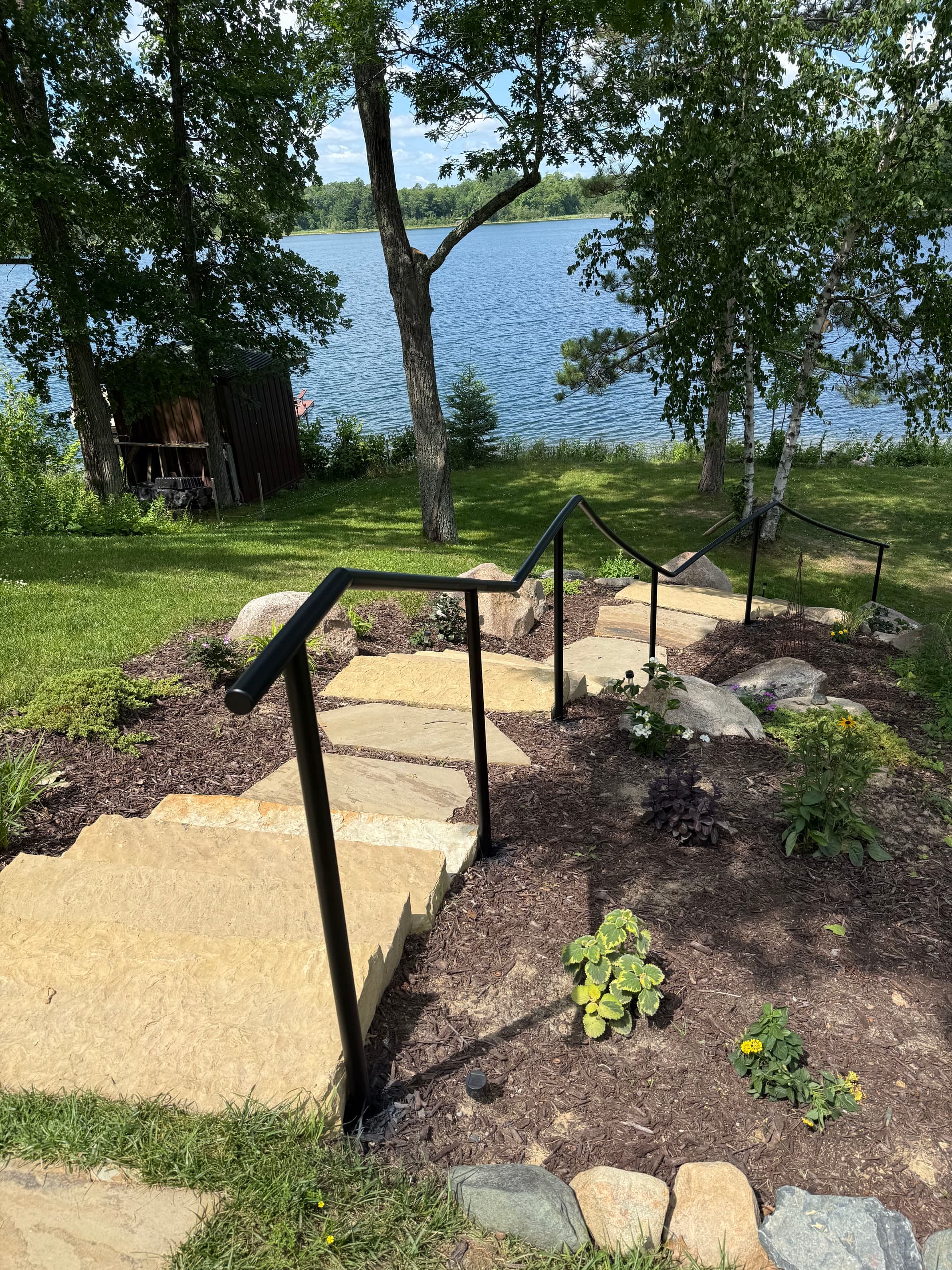 Gallery photos for Custom Welded Handrails Built for a Longville Lakeside Staircase: Image #1