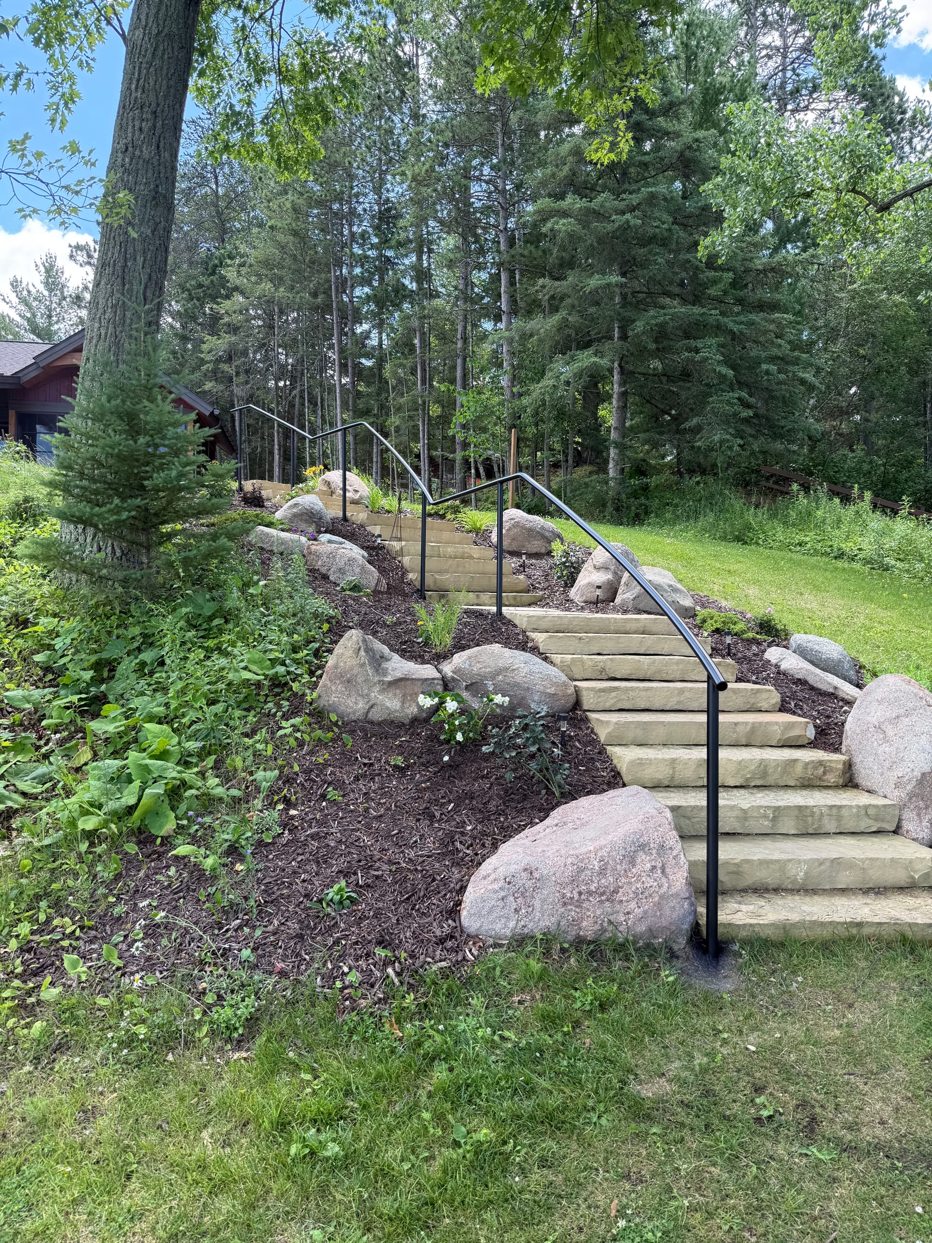 Gallery photos for Custom Welded Handrails Built for a Longville Lakeside Staircase: Image #3