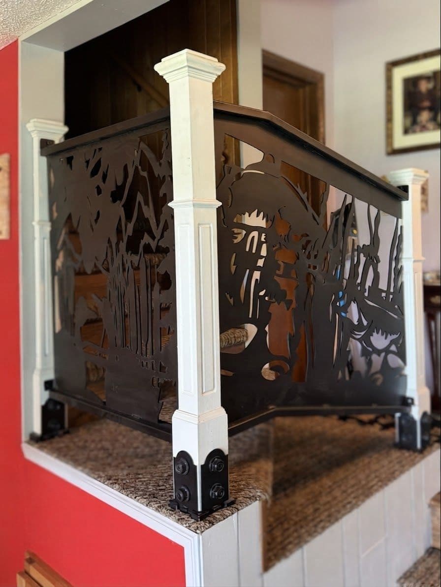 Gallery photos for Custom Laser-Cut Railing Panels Built for a Blackduck Home: Image #1