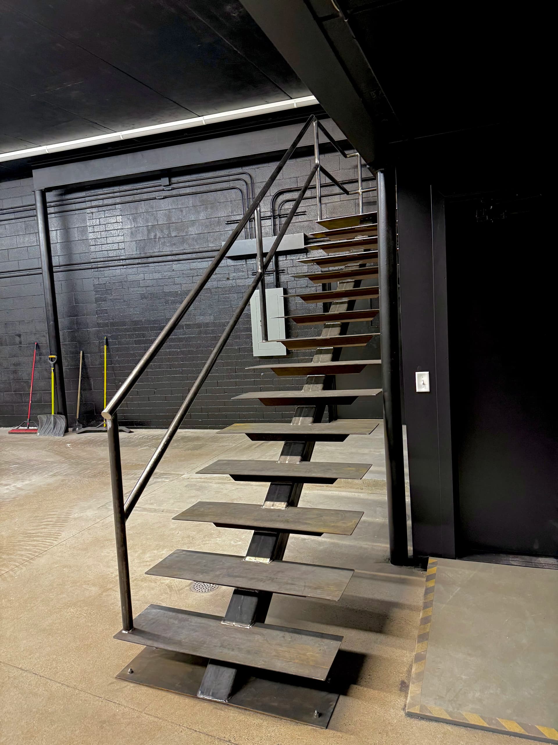 Custom Mono Stringer Staircase Built for BCBA HQ in Eden Prairie image