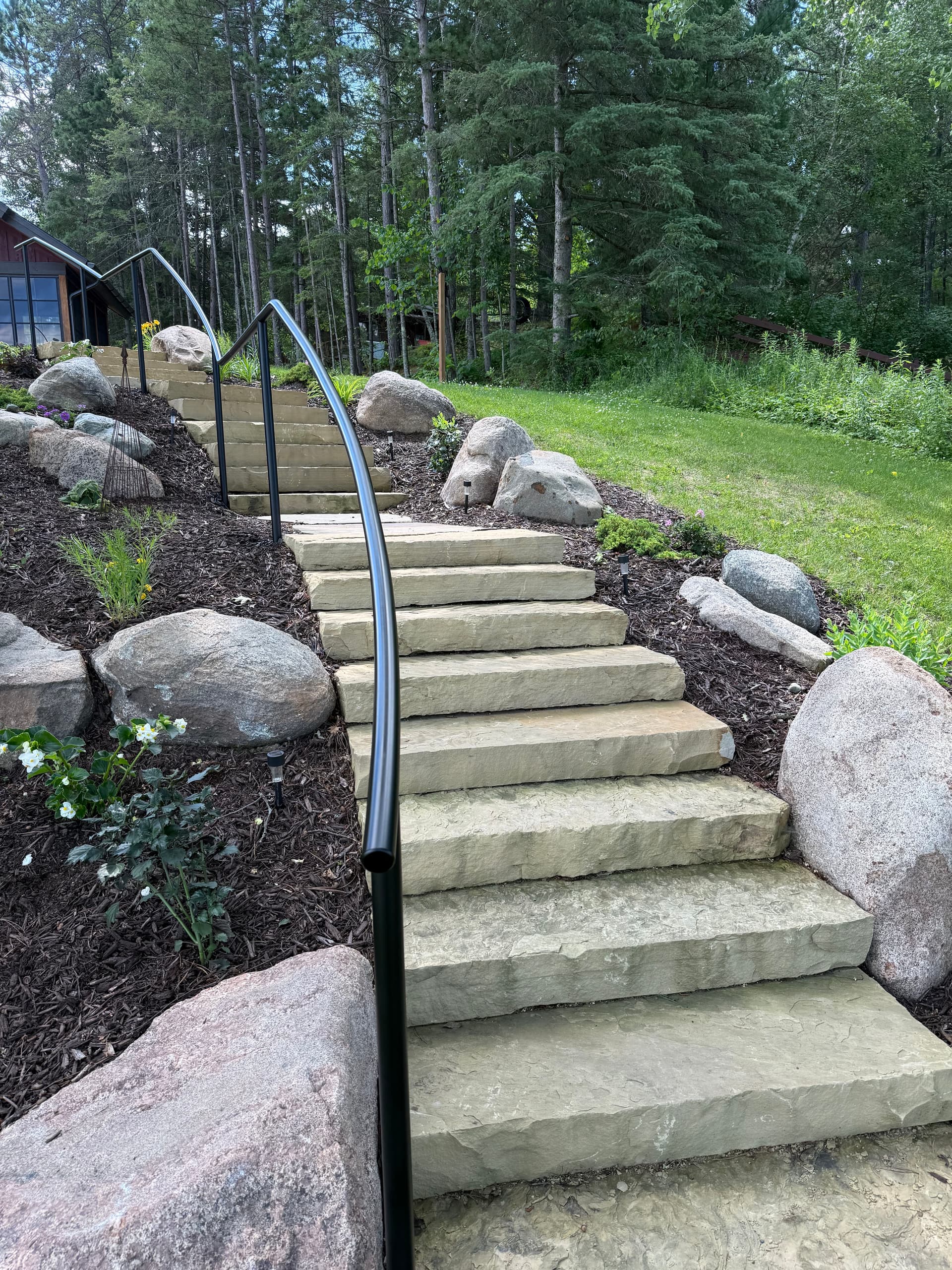 Gallery photos for Custom Welded Handrails Built for a Longville Lakeside Staircase: Image #2