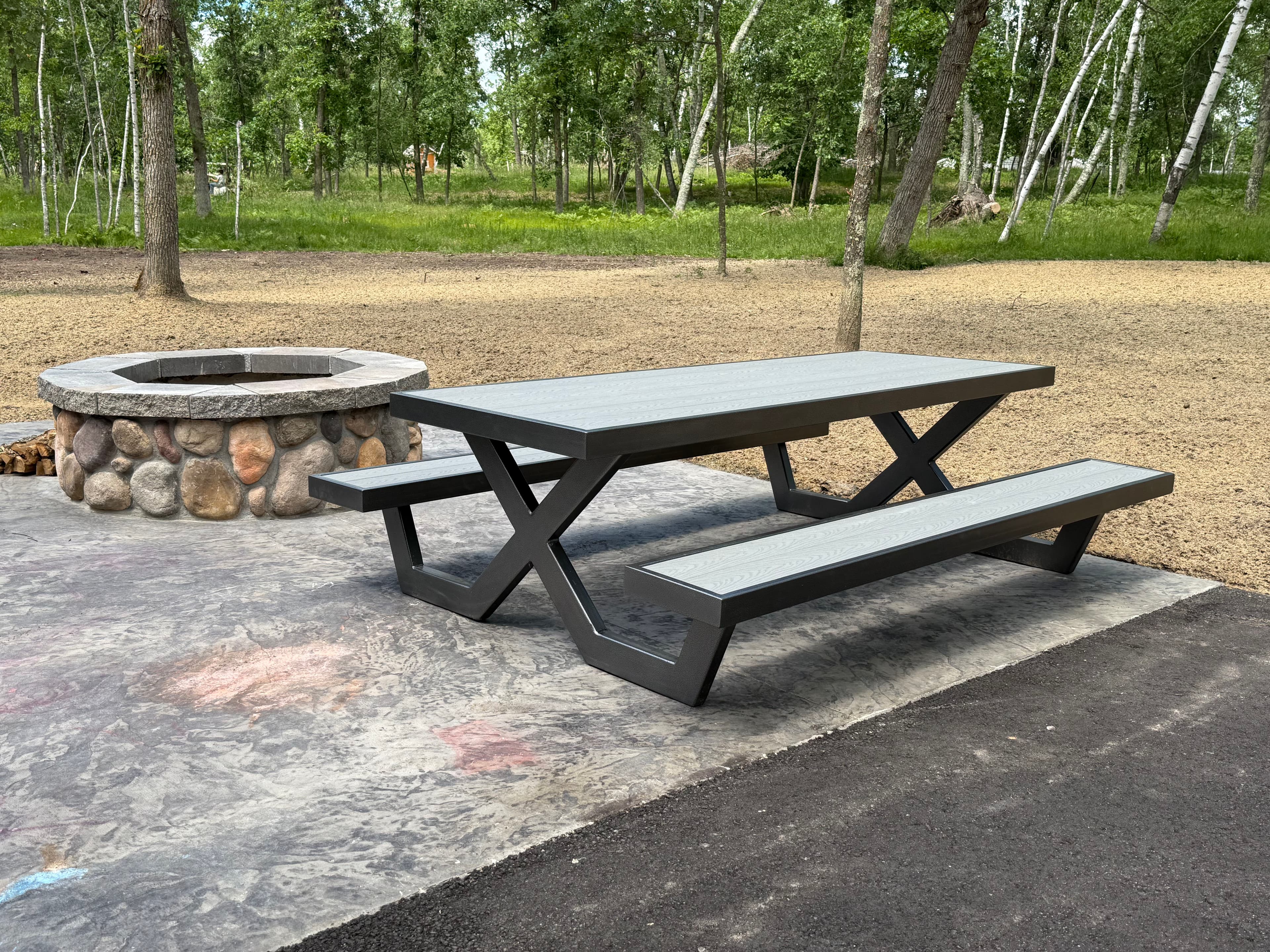 Project Custom Steel and Trex Picnic Table Built for the Backyard image