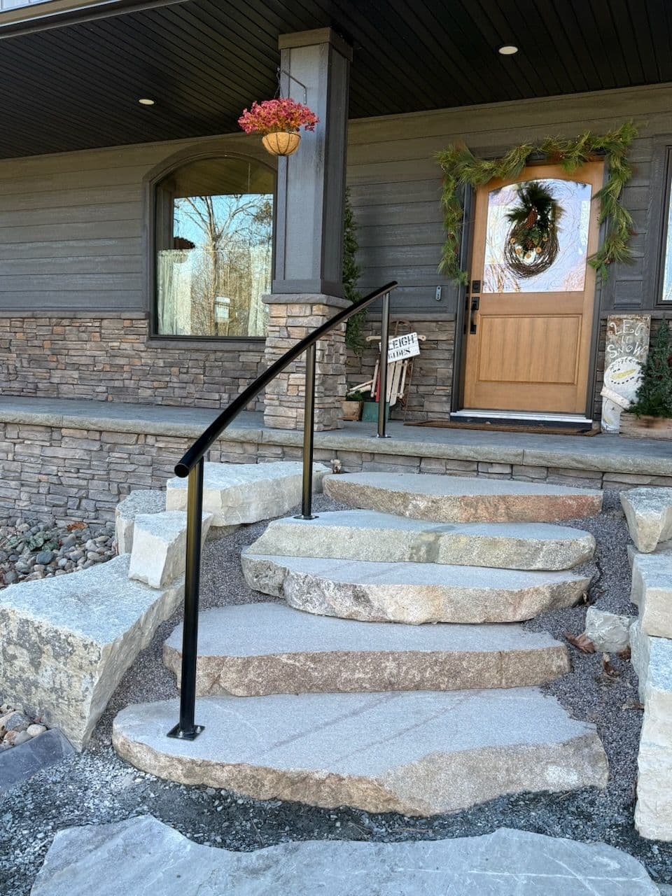 Elegant Curved Handrail Installation in Cass Lake